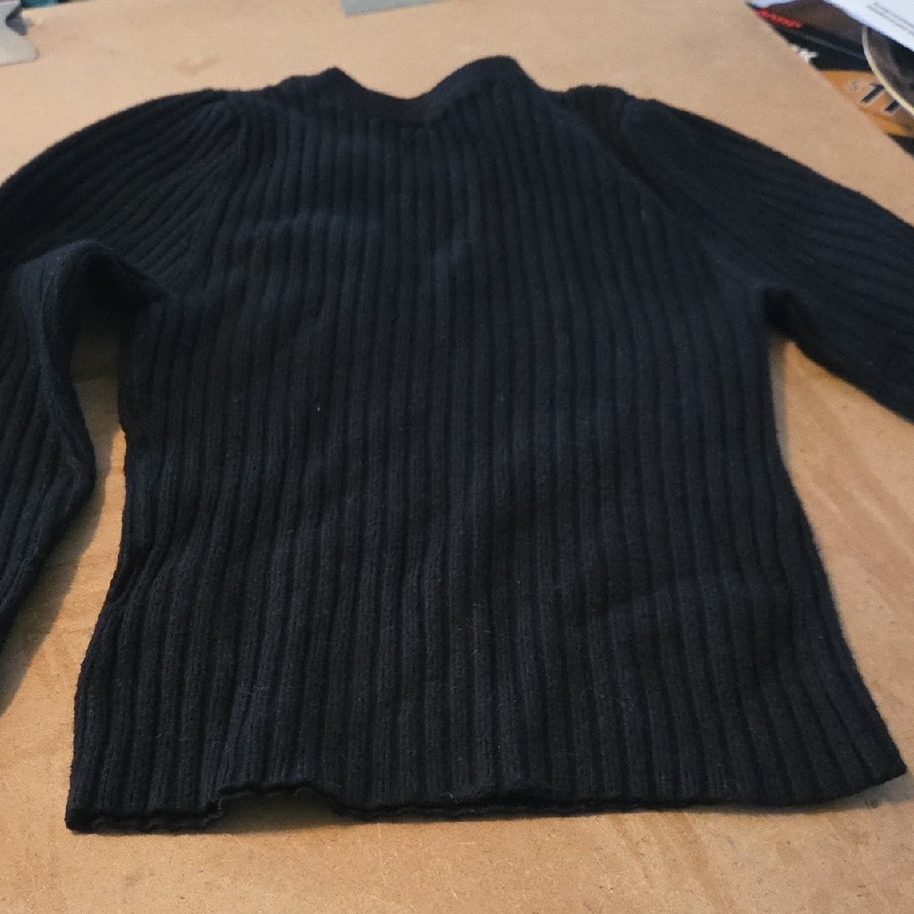 Express Black Ribbed Crew Neck Sweater - Picture 3 of 3